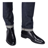 Black leather men Chelsea boots