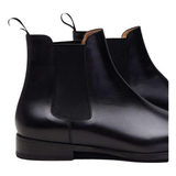 Black leather men Chelsea boots