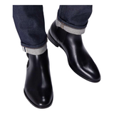 Black leather men Chelsea boots