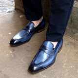Hampton Penny Loafer – Blue Patina