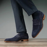 Hampton Penny Loafer – Navy Blue Suede