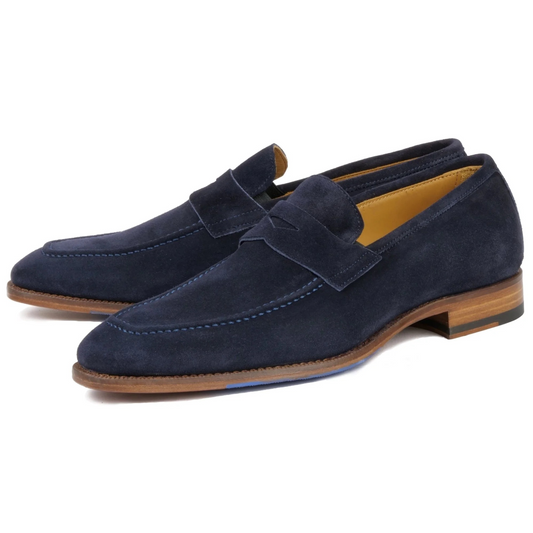 Hampton Penny Loafer – Navy Blue Suede