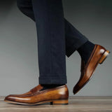 Hampton Penny Loafer – Tan Patina