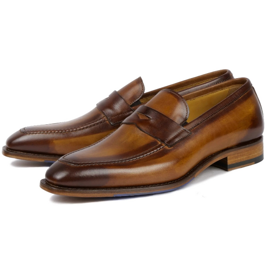 Hampton Penny Loafer – Tan Patina