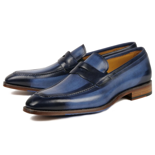 Hampton Penny Loafer – Blue Patina
