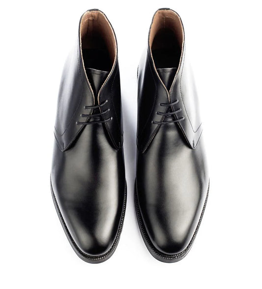 Fylde Height-Increasing Chukka Boots – Black Leather