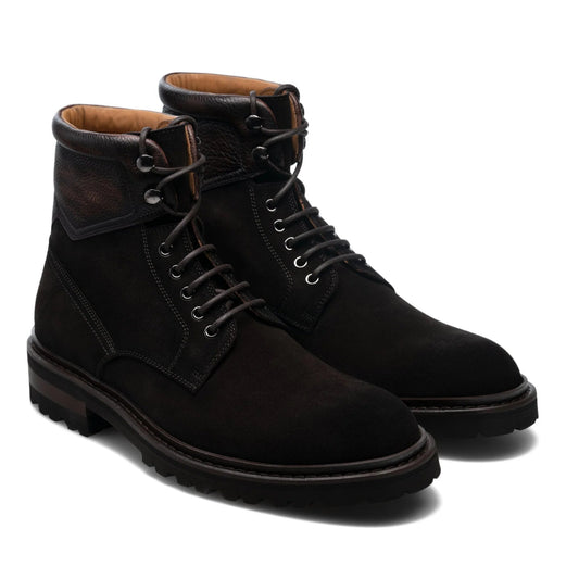 Boston Height-Increasing Oxford Boots – Brown Suede