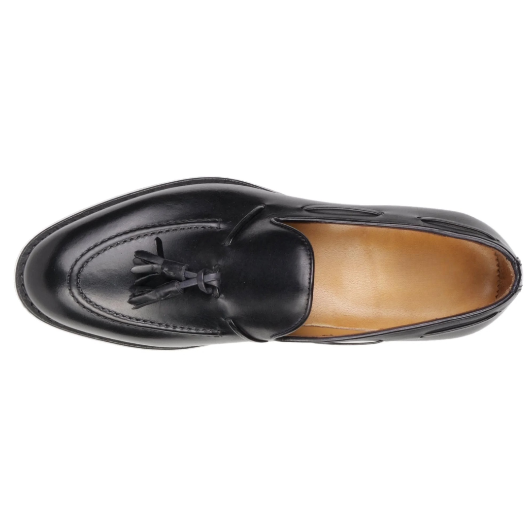 Men’s black leather tassel loafers – Henley by LexaItaliano