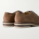 Leather Trimmed Suede Derby Shoes
