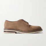 Leather Trimmed Suede Derby Shoes