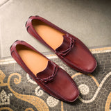 Luxury Edition - Artisian Made Cherry Brown Italian Leather Davos Driving Loafers