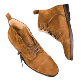 MARTIN Camel laced boots for men