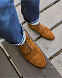 MARTIN Camel laced boots for men