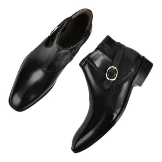 Men’s Buckle Boots in Black