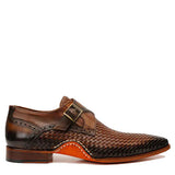 Men's Brown Leather Single Strap Monk Shoe