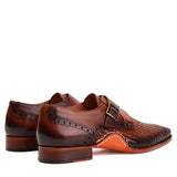 Men's Brown Leather Single Strap Monk Shoe