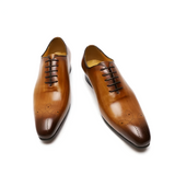 Whole-Cut Leather Oxford – Brown Elegant Pointed-Toe Design