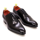 Whole-Cut Leather Oxford – Black Elegant Pointed-Toe Design
