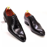 Whole-Cut Leather Oxford – Black Elegant Pointed-Toe Design