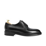 PLAIN TOE DERBY SHOES IN BLACK BOX CALF