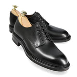 PLAIN TOE DERBY SHOES IN BLACK VEGANO
