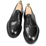 PLAIN TOE DERBY SHOES IN BLACK VEGANO