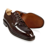 PLAIN TOE DERBY SHOES IN BURGUNDY SHELL CORDOVAN