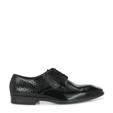 Patent Round Toe Lace-Up Leather Derby Shoes