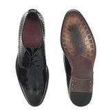 Patent Round Toe Lace-Up Leather Derby Shoes