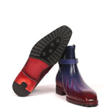 Premium Patina Leather Jodhpur Boots With Buckle