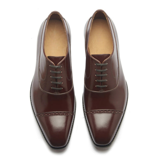 Richie Quarter Brogue Balmoral - Rosewood Calf