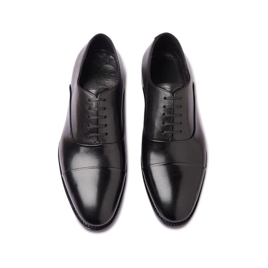 Romero Cap-toe Oxford - Black | Hand Welted