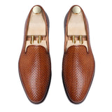 Tan Braided Leather Forst Loafers