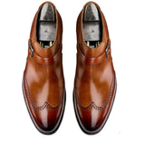 Tan Leather Alnwick Monk Strap Shoes