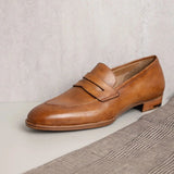 Tan Leather Urban Chic Slip-On Loafers