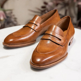 Tan Leather Urban Chic Slip-On Loafers