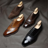 Brown Leather Cedara Brogue Wingtip Oxfords - Formal Shoes