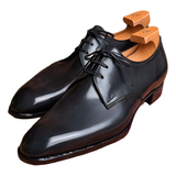 Tan Leather Geredene Derby Shoes-Formal Shoes