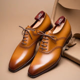 Black Leather Kratio Brogue Oxfords - Formal Shoes