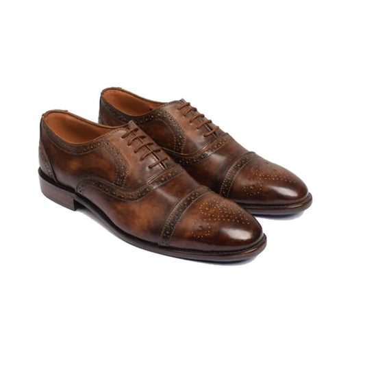 Wingtip Cap-Toe Shoes – Classic Brown
