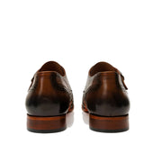 Men's Brown Leather Single Strap Monk Shoe
