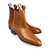 Lexaitaliano Genuine Alligator Chelsea Boots in Tanned