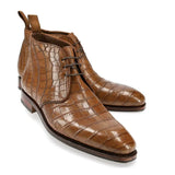 Lexaitaliano Alligator Chukka Boots in Tan