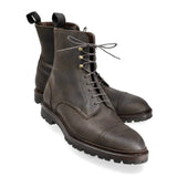 Lexaitaliano Cap Toe Boots in Dark Brown Waxy Commander