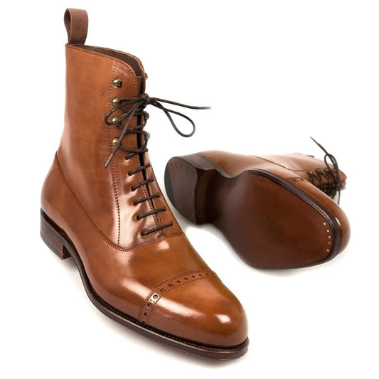 Lexaitaliano Balmoral Boots in Bourbon Cordovan