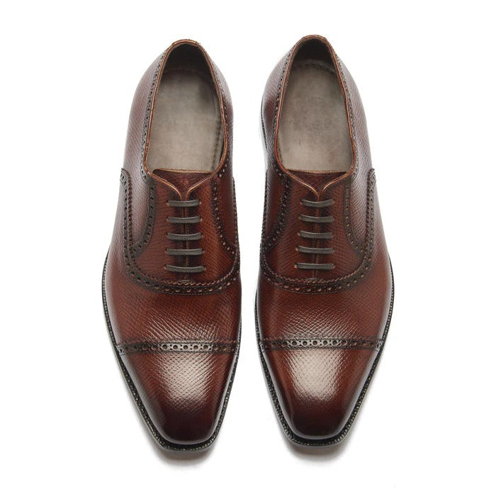 Bemer-X Quarter Brogue Oxford - Horween Hatch-grain  Hand Welted