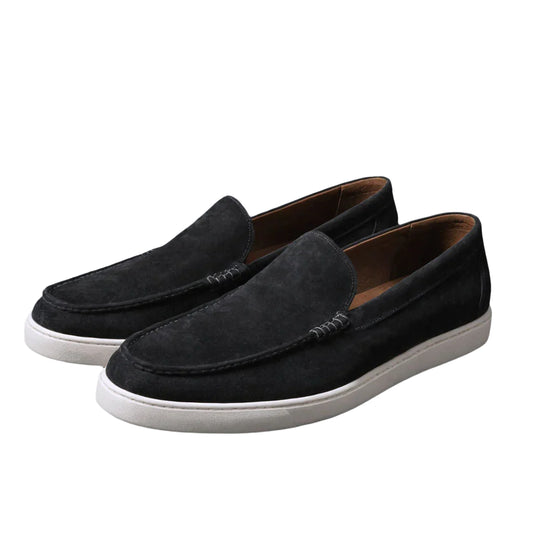 Black Suede Leather Anthea Slip On Sneakers