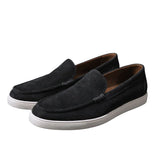 Black Suede Leather Anthea Slip On Sneakers