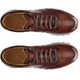 Brown Leather Nausori Lace Up Running Sneaker Shoes
