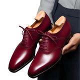Black Leather Kratio Brogue Oxfords - Formal Shoes